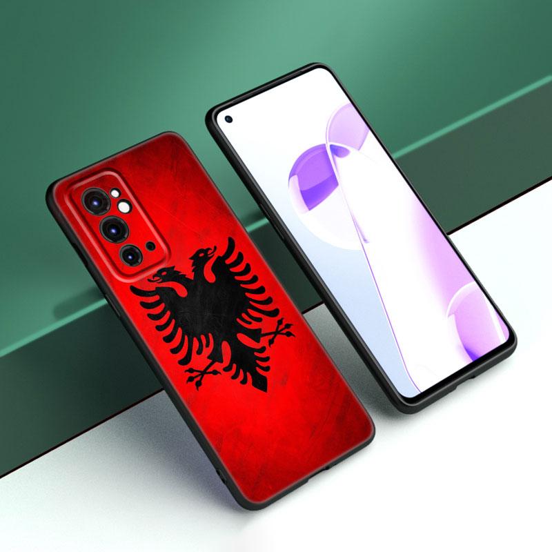 Albania Flag Black Silicone Phone Case For OnePlus 9R 10R 11R 12R ACE 2 Pro 2V 3V Nord CE 2 3 Lite 4 N10 N20 N30 SE 5G