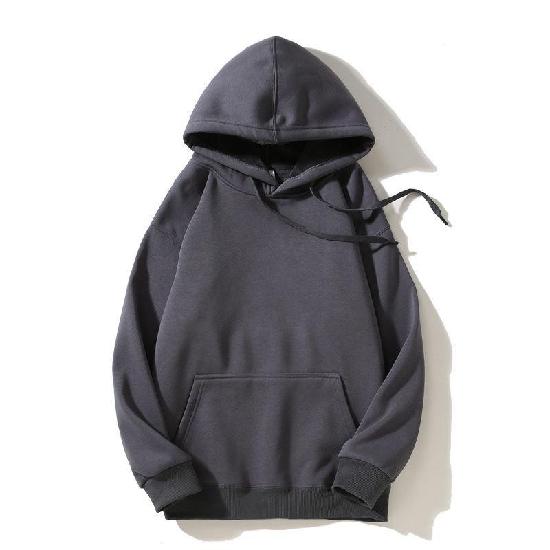 Spring Solid Color Thick Hooded Sweater Solid Color Retro Casual Hoodie for Men and Women