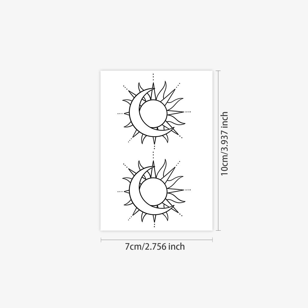 Sun Moon Tattoo Sticker Premium Sense Niche Simple Small Fresh Arm Tattoo Sticker
