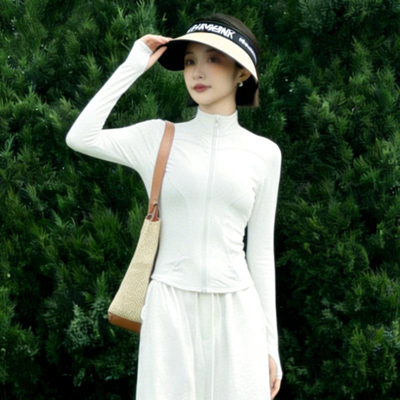 Spring Yoga Jacket Women's Stand-Up Collar Running Riding Windproof Slim Slim Zip Cardigan Fitness Top