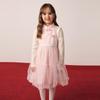 PawinPaw Girls' New Chinese Style Cartoon Bear Mesh Dress