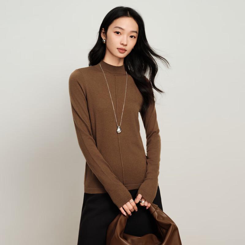 

Elva Island Women s Semi-High Collar Long Sleeve Knit Shirt S