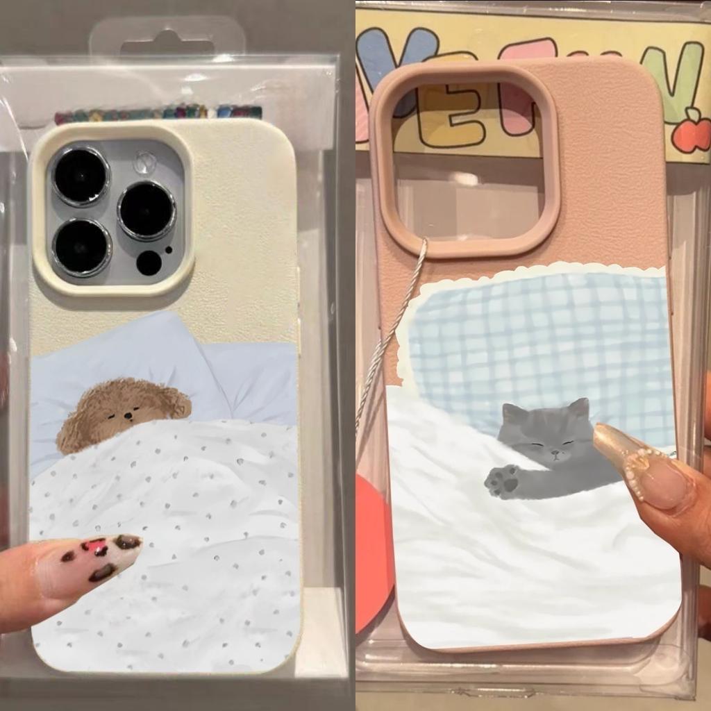 Cute Dog Cat Couple Case For Xiaomi MI 15T 14T Pro 15 Ultra 13T POCO X7 X6 X5 F5 F6 M7 M6 Pro F7 Ultra X3 X4 GT NFC Animal Cover