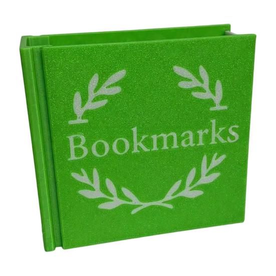 Bookmark Holder for Reading Enthusiasts Book Shape Pen Holder, Retro Literary Style Organizer, Durable Versatile PLA Container Stationery Storage