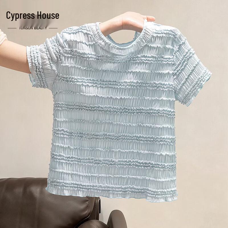 Women s Ruffle Trim Short Sleeve T-shirt M