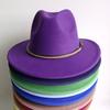 Deep Purple Fedora Felt Hat Men'S And Women'S Universal Solid Color Fedora Hat Women'S  Wide Brim Classic Jazz Hat Church Hat