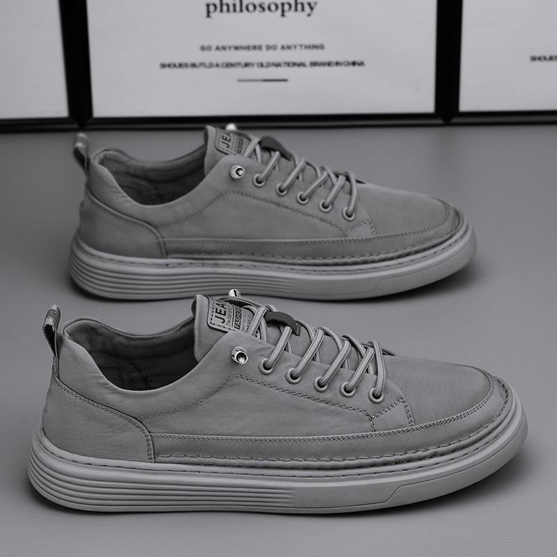 

Мужская обувь весна и осень новая дышащая повседневная плоская мягкая подошва обувь из ткани на одной педали черная рабочая модная обувь 44 серый