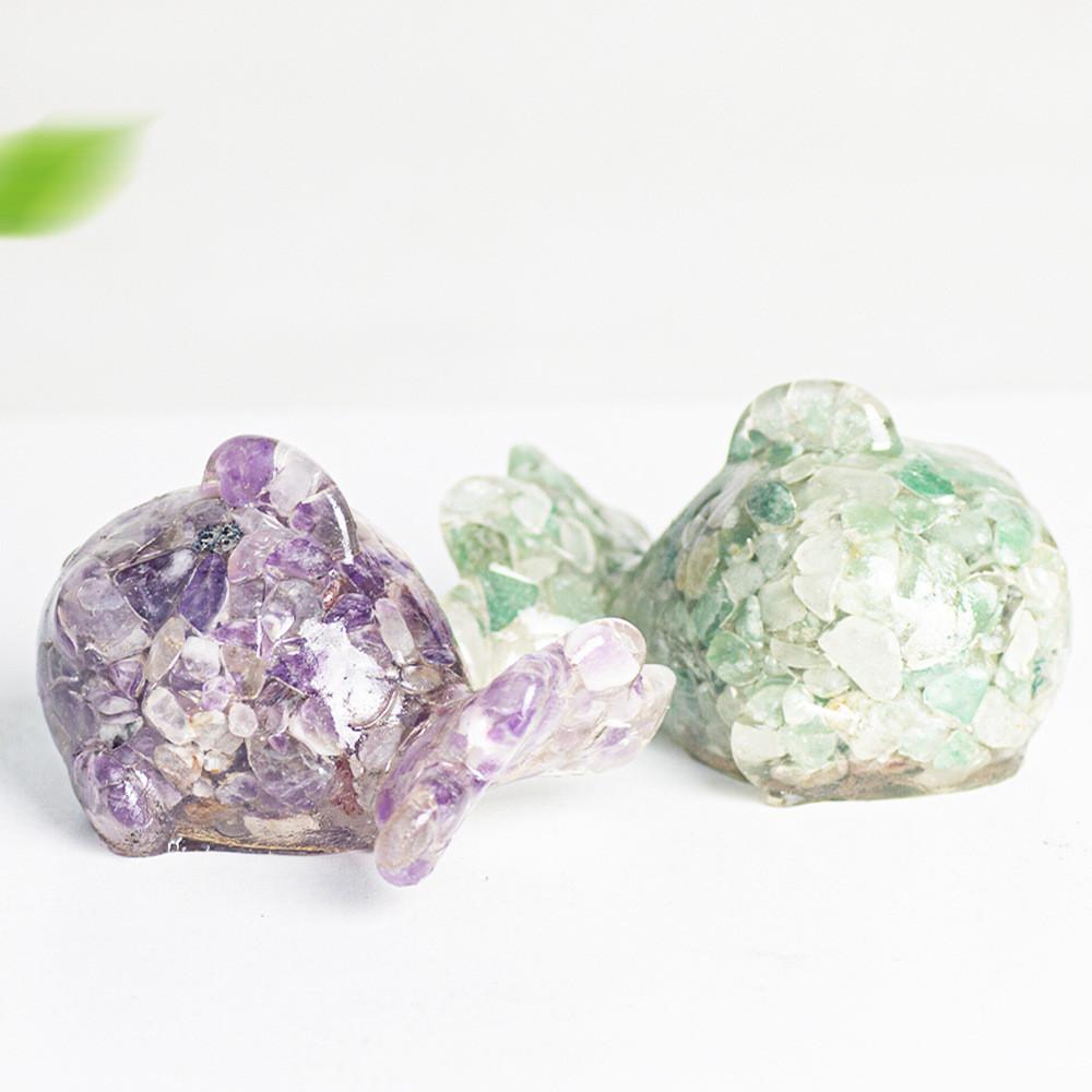 Crystal Resin Fish Figurine With Cute Animal Design For Car Interior And Home Decor