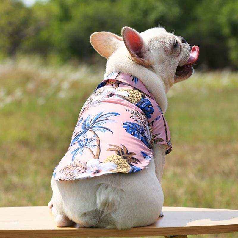 Lovely Puppy Beach Shirt Shirt T-shirt Shirt Pineapple Beach Outfit Shirt Costume Pet Outfit Party