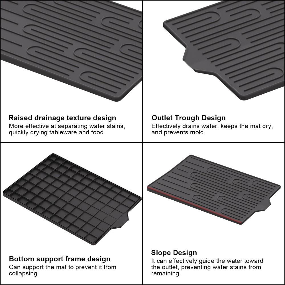 Non-Slip Kitchen Sink Mat Heat Resistant Kitchen Sink Storage Mat Sink Drain Pad  Kitchen