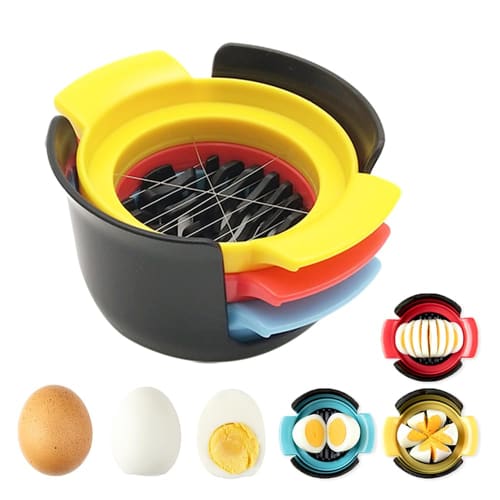 3-in-1 Multifunctional Stainless Steel Egg Cutter, Egg Cracker, Egg Preserver, Matsuka Egg Cutting Artifact, Fruit Slicer, Kitchen Utensil (style)