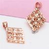 Exquisite Russian Purple Gold Smart Shiny Rhombus Necklace Pendant Fashionable Rose Gold Plated Color Gold Collarbone Chain Women