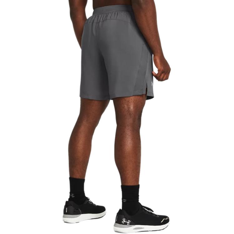 Under Armour Logo Print Quick-Dry Lace-Up Mid-Rise Casual Shorts Men shorts Gray 1382620-025