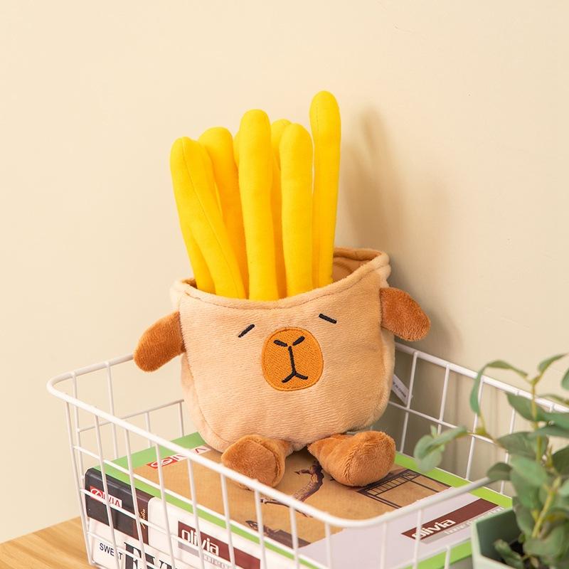 

Cartoon Cute Capybara Fries Bag Funny Expression Plush Toy Doll Grab Machine Doll 25cm 0.05kg