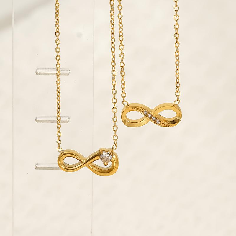 Elegant And Sweet Literary Diamond-Encrusted Digital Titanium Steel Clavicle Chain Personalized Stainless Steel Necklace