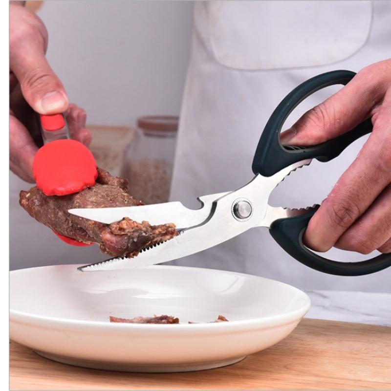 Gebogene Klinge Küchenschere Koreanische Edelstahl Grill-Schere mit Steak-Küchenschere Küchenwerkzeug Multifunktionale Haushaltsschere