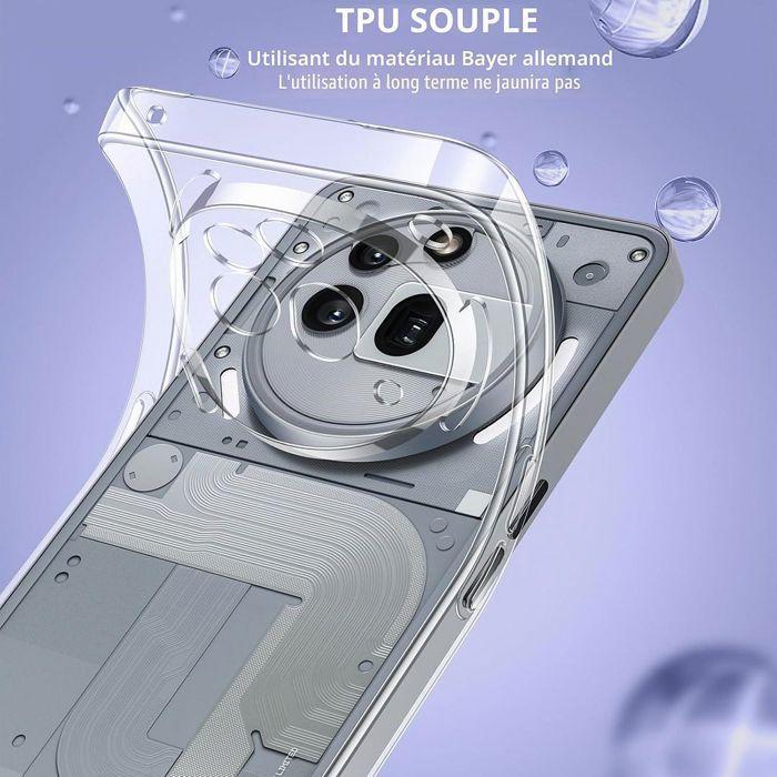 Coque pour Nothing Phone 3a Pro, Protection Silicone Transparent Antichoc Anti-Rayures Slim