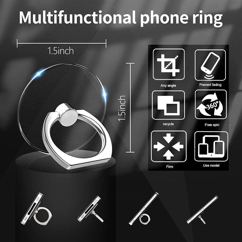 Buy Transparent Cell Phone Ring Holder Stand 360 Degree Degree Rotation
