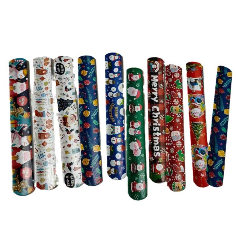 PVC Leaf Pattern Christmas Snap Bracelet - Children's Cartoon Theme