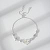 1Pcs Adjustable Chain Four Leaf Clover Bracelet Women Lucky Zircon Opal Jewelry Everyday Gift for Sister