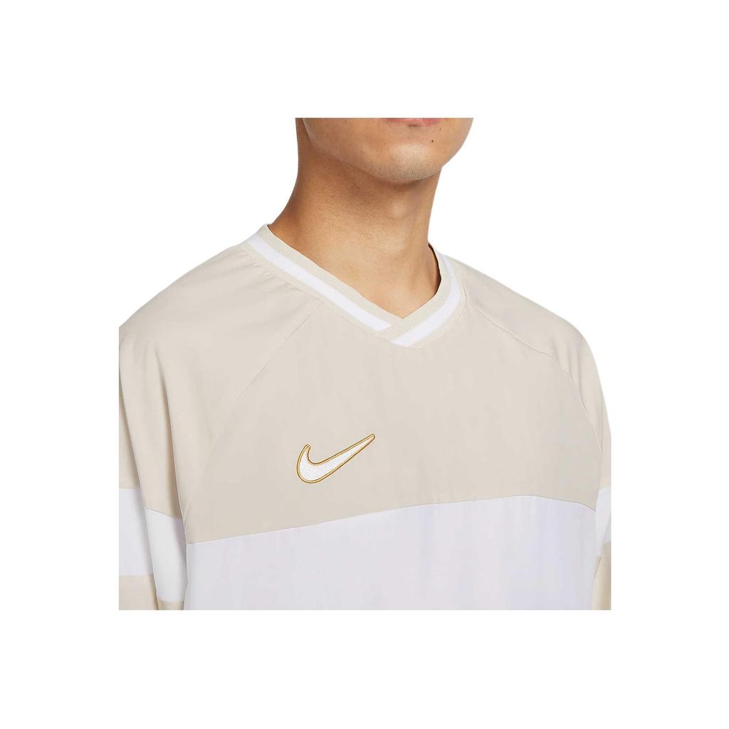 Nike Dri-Fit Academy Color Block V-Neck Casual Long Sleeve Sweatshirt Men Sweatshirt Light-Red Wood-Brown FN2384-104