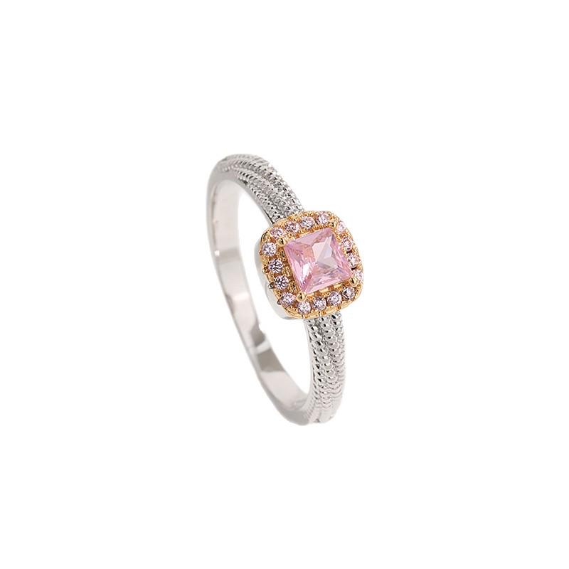Elegant Cubic Zirconia Copper Ring for Women - Shiny, Exquisite, Niche Design Jewelry Accessory Size 7