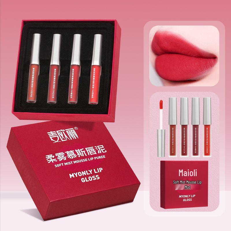 

Maiolee Lip Set: Lip Mud, Velvet Matte Gloss, Water Mist, Dew Lipstick