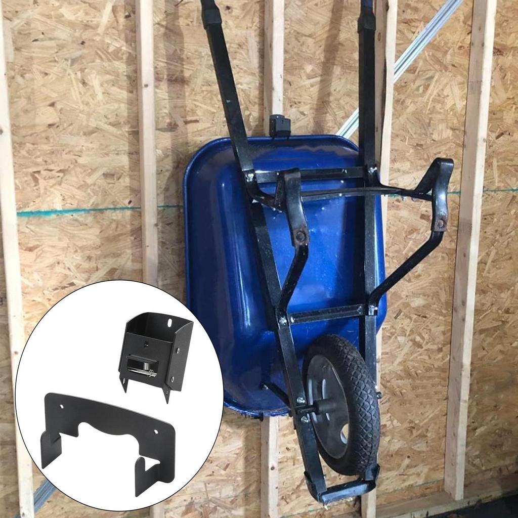 Staffa di Stoccaggio per Carriola, Supporto per Carrelli Facile da Installare Gancio a Parete Organizzatore Appendiabiti per Mano