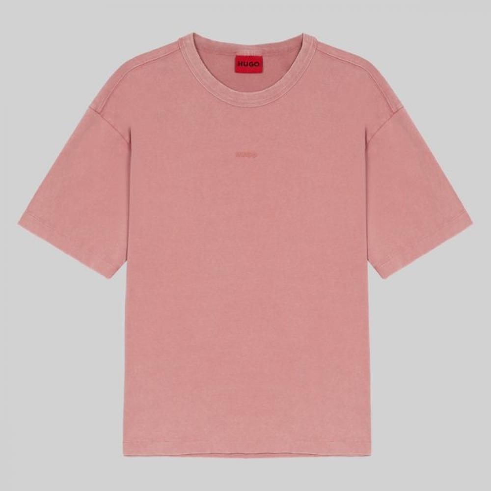 

Hugo Relaxed FiT Logo PrinT CoTTon Jersey T shirT Open Pink 50531739695 L