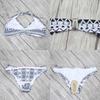 Dwuczęściowy strój kąpielowy bikini z wzorem azteckim, wiązany komplet M Dwuczęściowy strój kąpielowy bikini z wzorem azteckim, wiązany komplet M