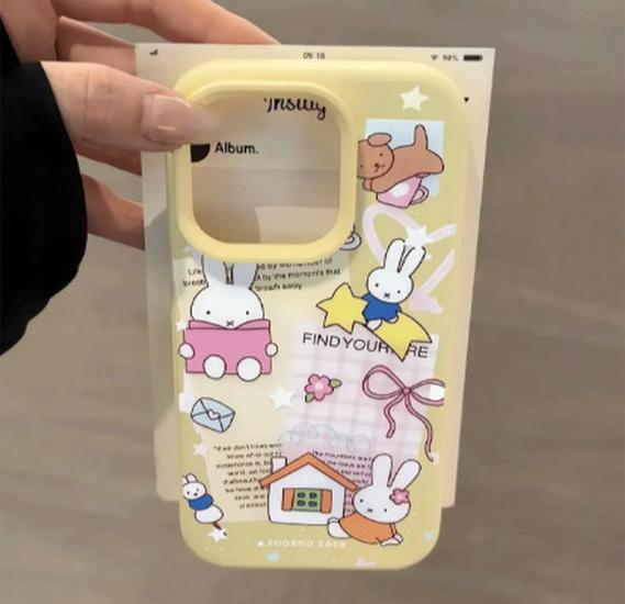 Little Rabbit Cartoon Case for 17 Pro Max 16, 15 Pro, 14 Plus, and Millet 11/13