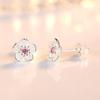 Popular Copper Crystal Jewelry Pretty Flower Stud Earrings For Women Wedding Engagement Couple Gift