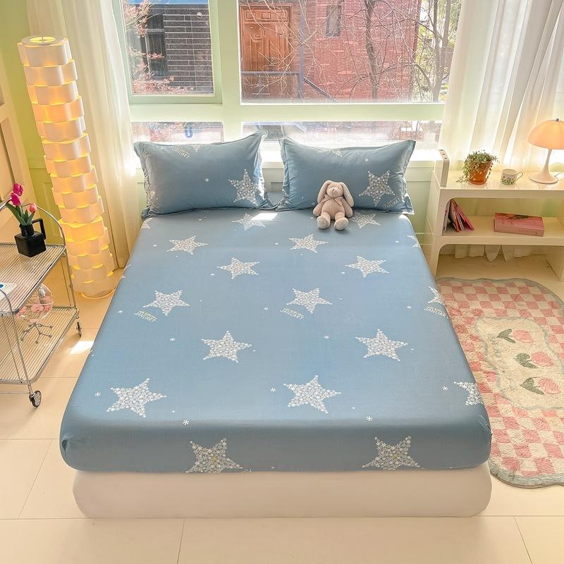 Saltea din bumbac pur, o singură bucată, husă protectoare pentru saltea 100% bumbac, husă de pat, cearceaf de pat pentru copii, model saltea din trei piese.