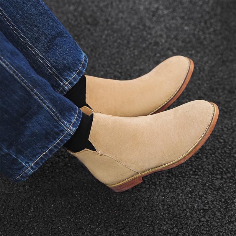 Genuine leather men's boots Classic British Fashion Styles Daily Outdoor Streets Quality adult business office shoes Warm