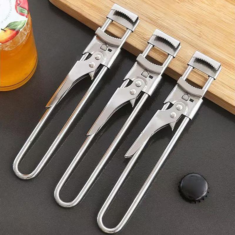 Adjustable Multi-Function Bottle Opener Stainless Steel Lids Off Jar Opener Labor-Saving Screw Can Opener For Kitchen Tools