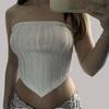 Women Summer Strapless Crop Tube Top Sexy Y2K Clothes Sleeveless Off The Shoulder Tank Top Streetwear Club Party