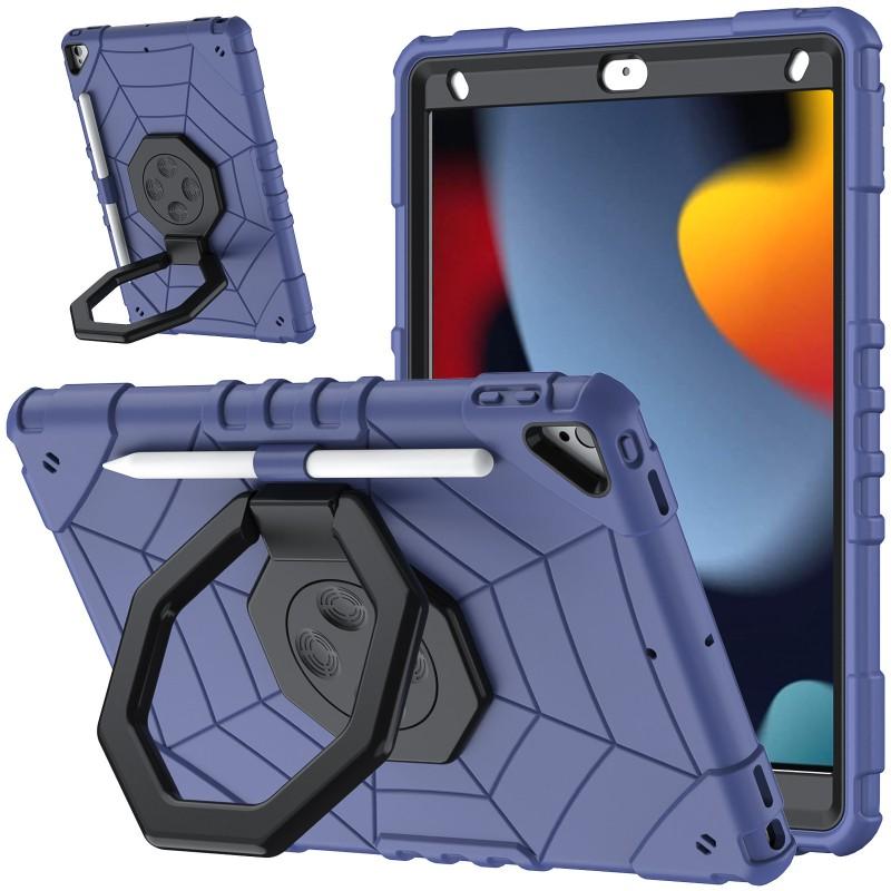 IPad 7/8/9 10.2 Inch Case 2-in-1 Shockproof PC Silicone 360 Rotating Stand Handbag