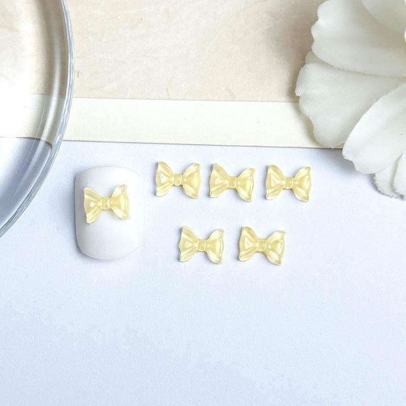 Nail Art Ice Transparent Bow Summer Internet Celebrity Water Ripple Jelly Color Bow Tie Resin Nail DIY Decorations