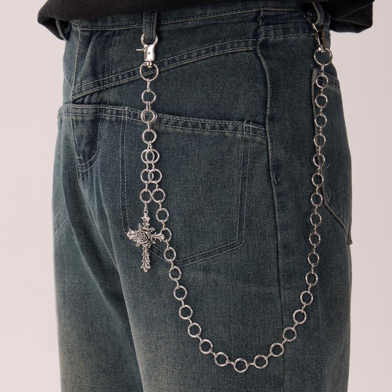Personalized Punk Pendant Pants Chain For Women Men Fashion Metal Geometric Hollow Jeans Chain Body Jewelry Accessories