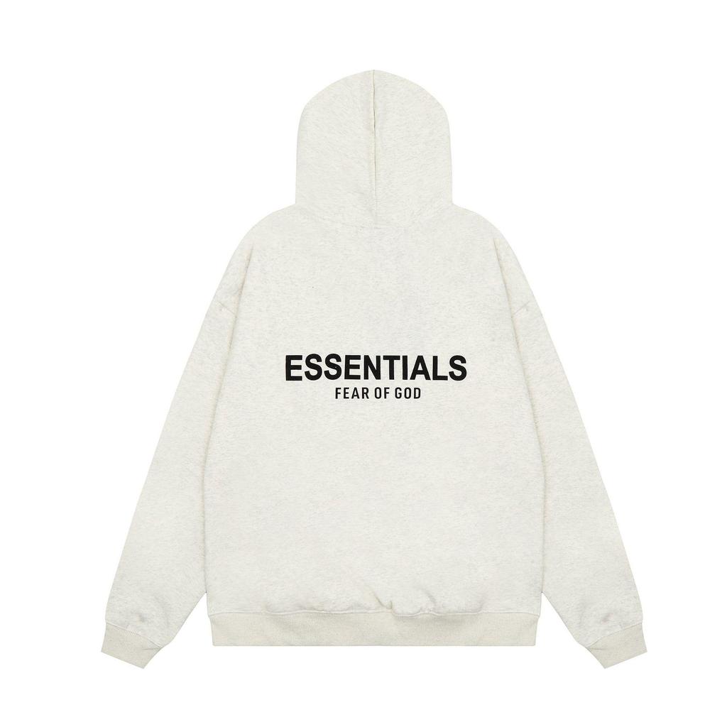Herbst/Winter Unisex FOG ESSENTIALS Beflockter Hoodie Sweatshirt – Paar Lockerer Schnitt mit Plus Samt