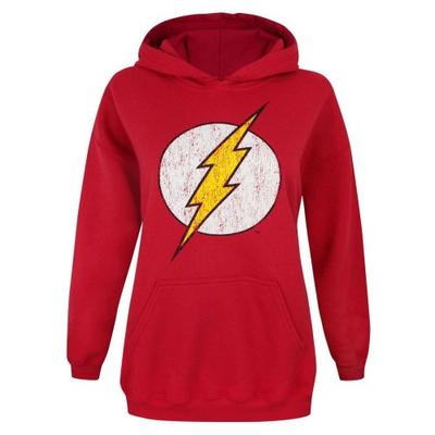 Womens/Ladies Distressed Logo Hoodie