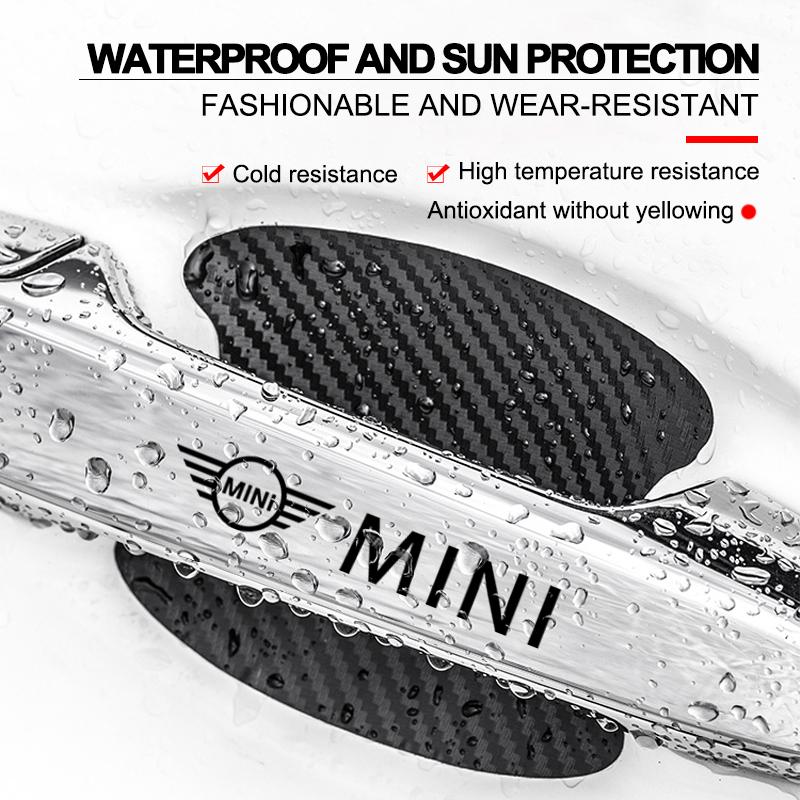 Car Door Sticker Carbon Fiber Scratches Auto Handle Protection Film For Mini Cooper One S Clubman R50 R53 R56 R60 F55 F56 R57 R58 R59