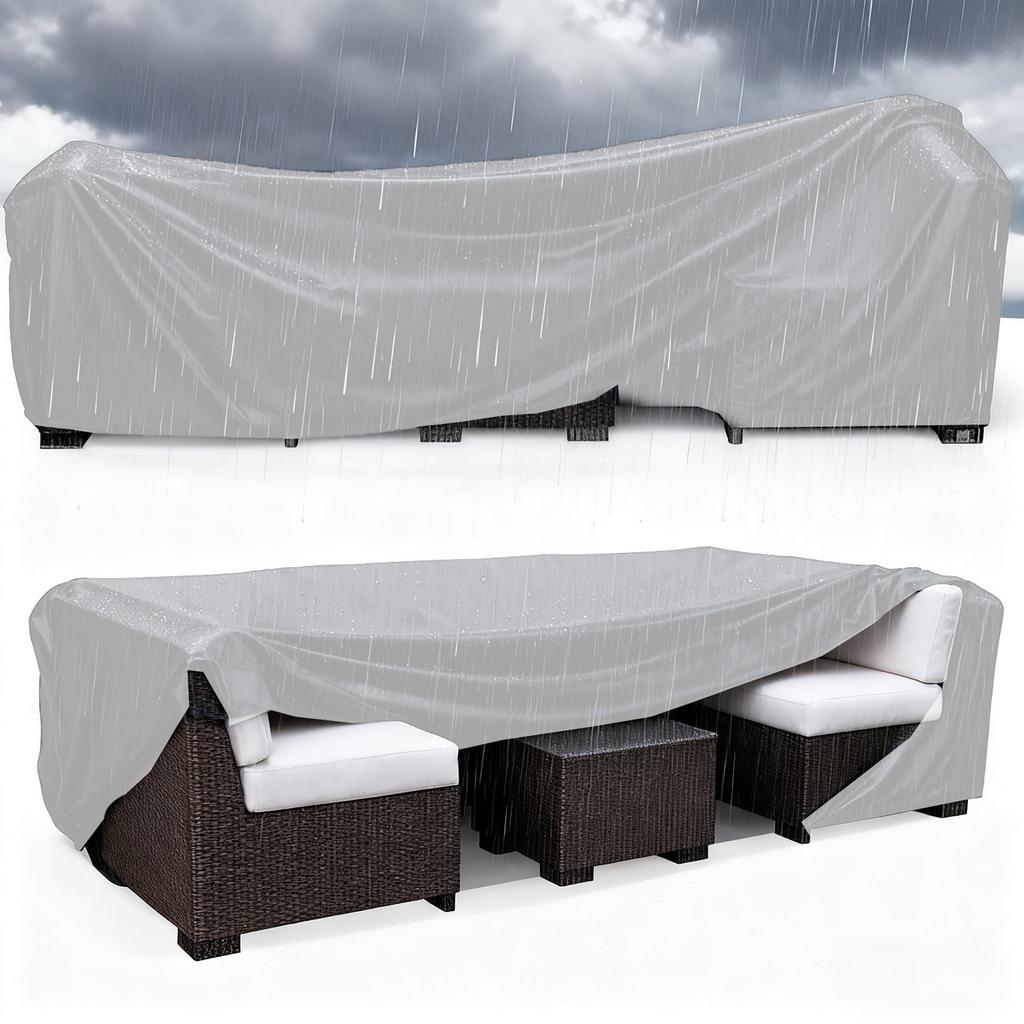 Gardening Furniture Covers, Rectangular Outdoor Table and Chair Covers, Oxford Cloth Tear-resistant Waterproof Awning Dust Cover