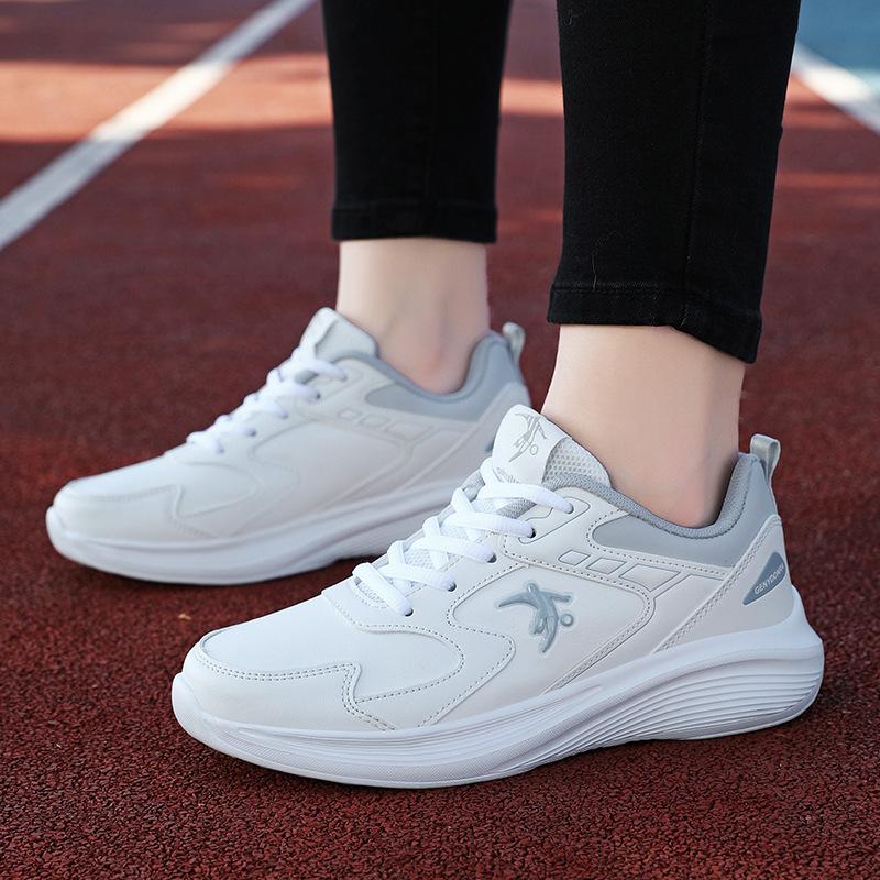 Joni Danlai sneakers women's spring and autumn leather surface waterproof travel shoes soft sole running casual shock absorption and non-slip