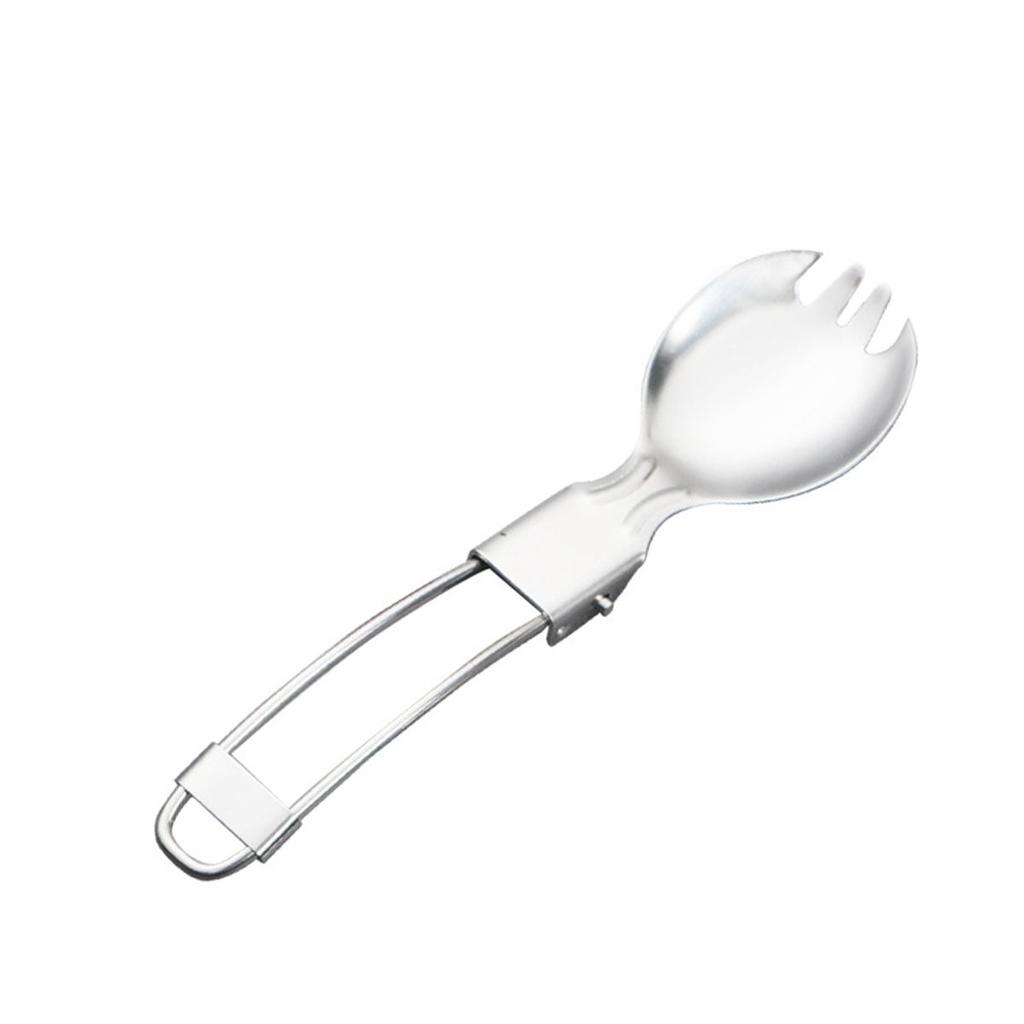 Portable Picnic Stainless Steel Utensils Folding Tableware Cutlery Spoon Spork Fork