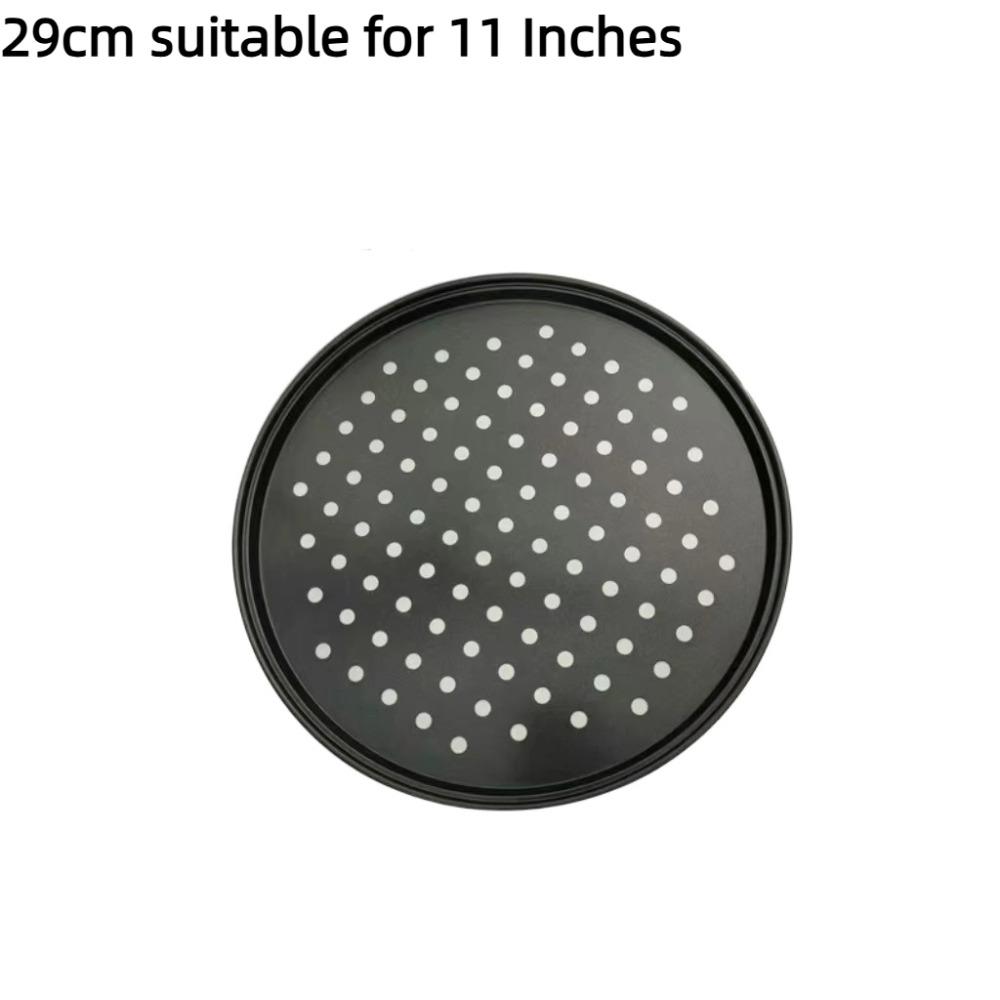 Carbon Steel Perforated Pizza Pan 10/11/12 Inch Non Stick Cooking Plate Round Mupti Purpose Pizza Baking Tray Crispy & Bubbly