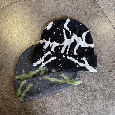 Y2K Print Strickmütze Herbst und Winter Street Unisex Warm Persönlich Vielseitig Nischen Beanie-Mützen