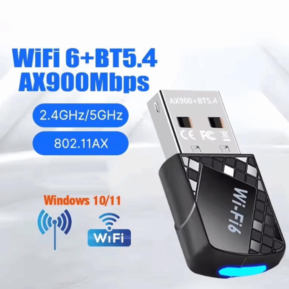 900Mbps USB Network Card WiFi 6 Wireless WiFi Receiver Bluetooth 5.4 Adapter Wireless Network