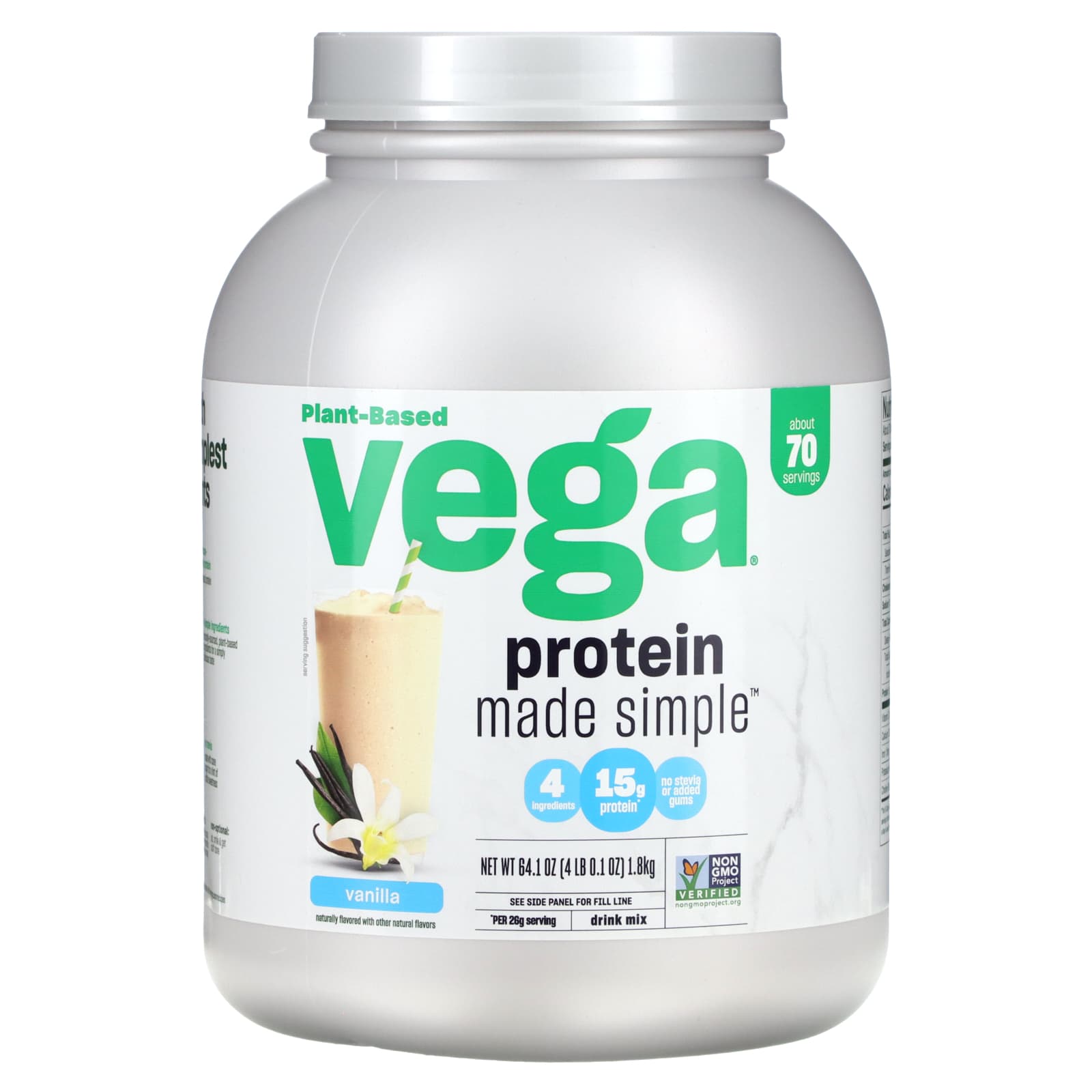 

Simple Vegetable Protein, Vanilla, 0.1 Oz (4 Lbs)