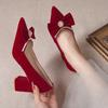 Wedding shoes, bridal shoes, new red high heels, thick heels, Xiuhe wedding dress, two wedding shoes are not tiring